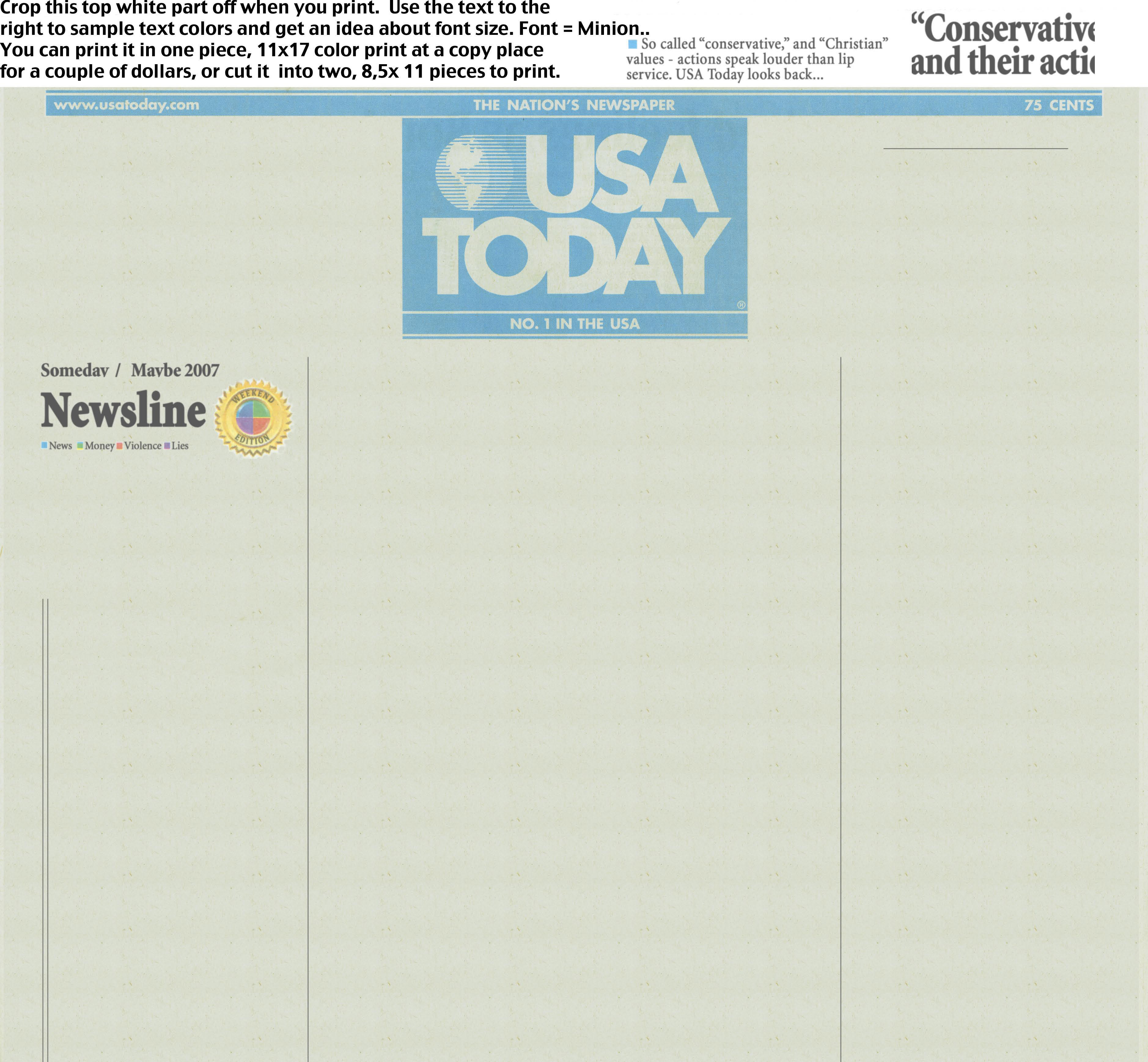 Blank Newspaper Template Ks2